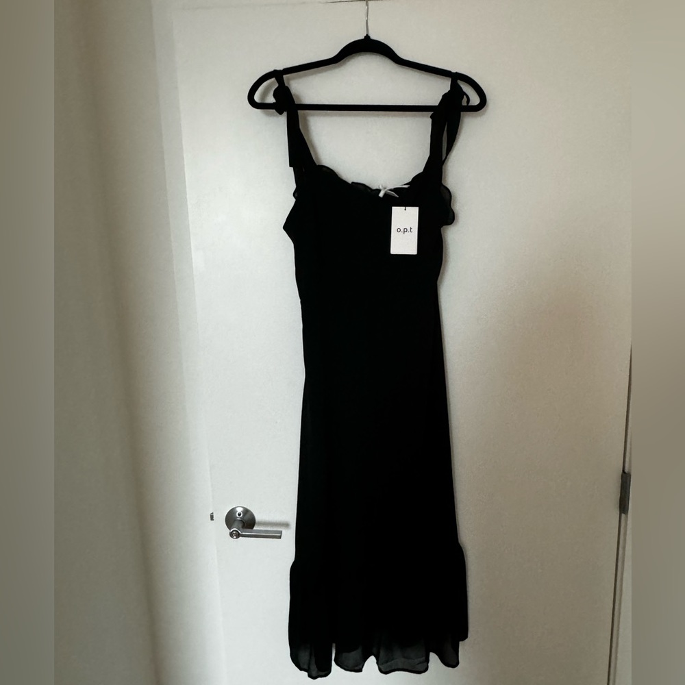 NWT o.p.t. toile de jouy dress One pretty time black corset tie dress size large